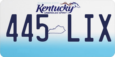 KY license plate 445LIX