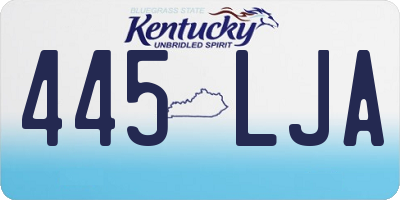 KY license plate 445LJA