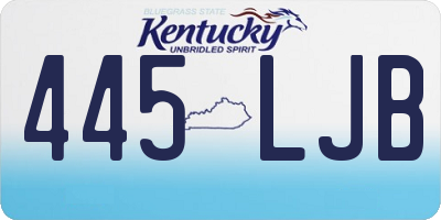 KY license plate 445LJB