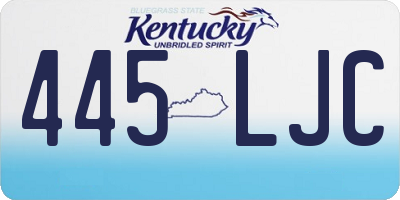KY license plate 445LJC