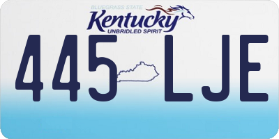 KY license plate 445LJE