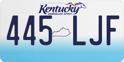 KY license plate 445LJF