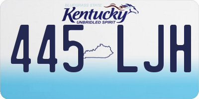 KY license plate 445LJH
