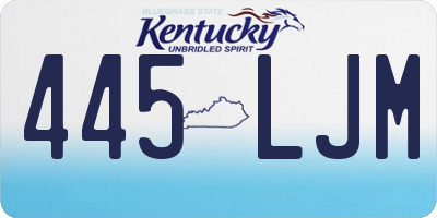 KY license plate 445LJM