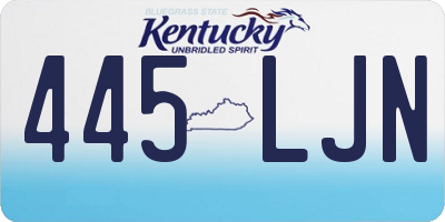 KY license plate 445LJN