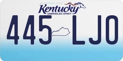 KY license plate 445LJO