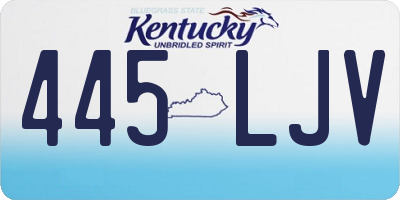 KY license plate 445LJV