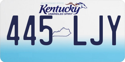 KY license plate 445LJY