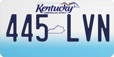 KY license plate 445LVN