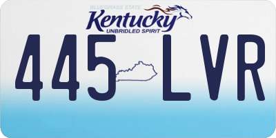 KY license plate 445LVR