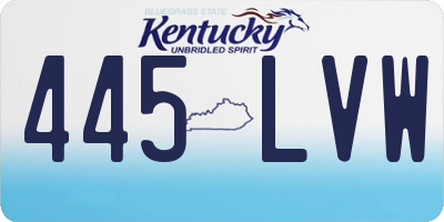 KY license plate 445LVW