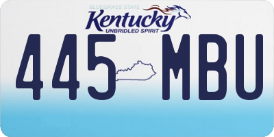 KY license plate 445MBU