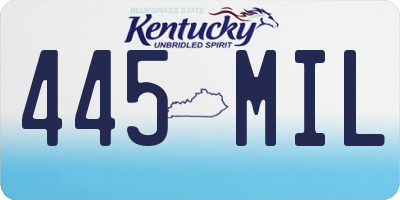 KY license plate 445MIL