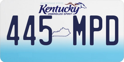 KY license plate 445MPD