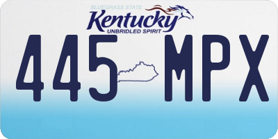 KY license plate 445MPX