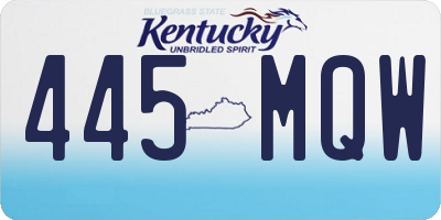KY license plate 445MQW