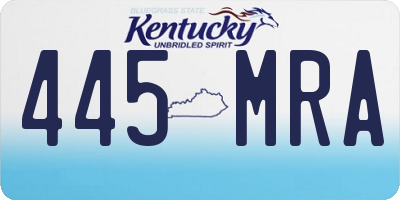 KY license plate 445MRA