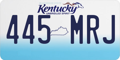 KY license plate 445MRJ