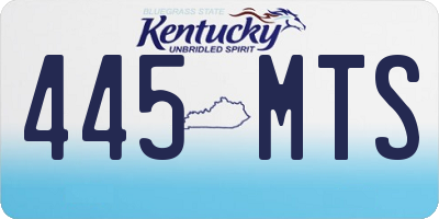 KY license plate 445MTS