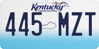 KY license plate 445MZT