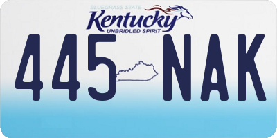 KY license plate 445NAK