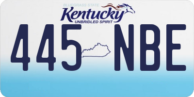 KY license plate 445NBE
