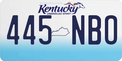 KY license plate 445NBO