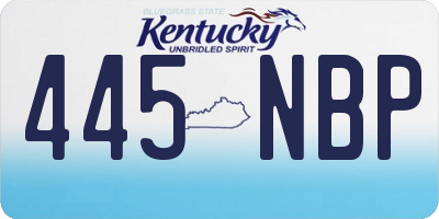 KY license plate 445NBP