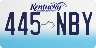 KY license plate 445NBY
