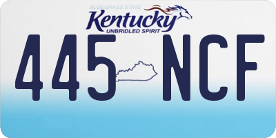 KY license plate 445NCF