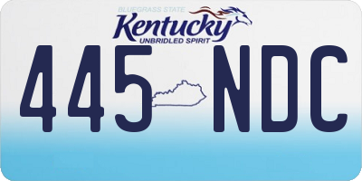 KY license plate 445NDC
