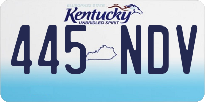KY license plate 445NDV