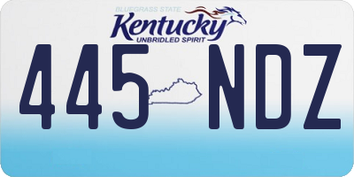 KY license plate 445NDZ