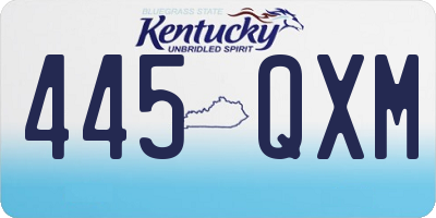 KY license plate 445QXM