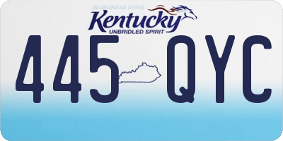 KY license plate 445QYC