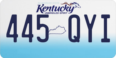 KY license plate 445QYI