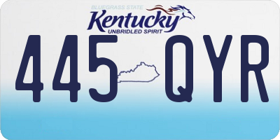 KY license plate 445QYR