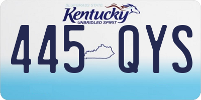 KY license plate 445QYS