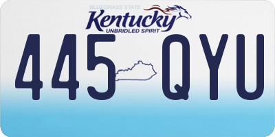 KY license plate 445QYU