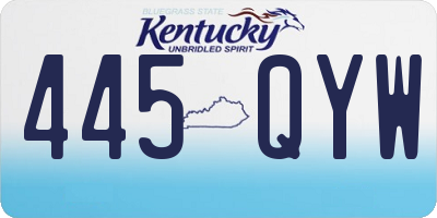 KY license plate 445QYW
