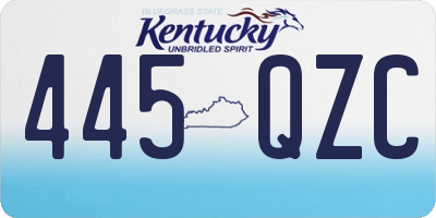 KY license plate 445QZC