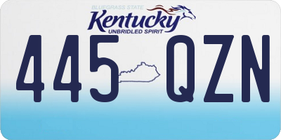 KY license plate 445QZN