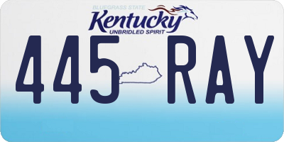 KY license plate 445RAY