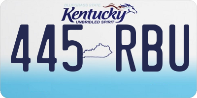 KY license plate 445RBU