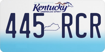 KY license plate 445RCR