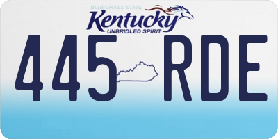 KY license plate 445RDE