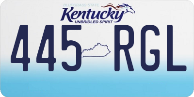 KY license plate 445RGL