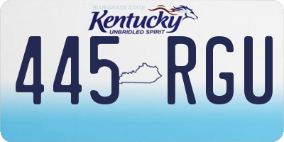 KY license plate 445RGU