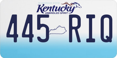 KY license plate 445RIQ