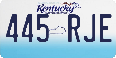 KY license plate 445RJE